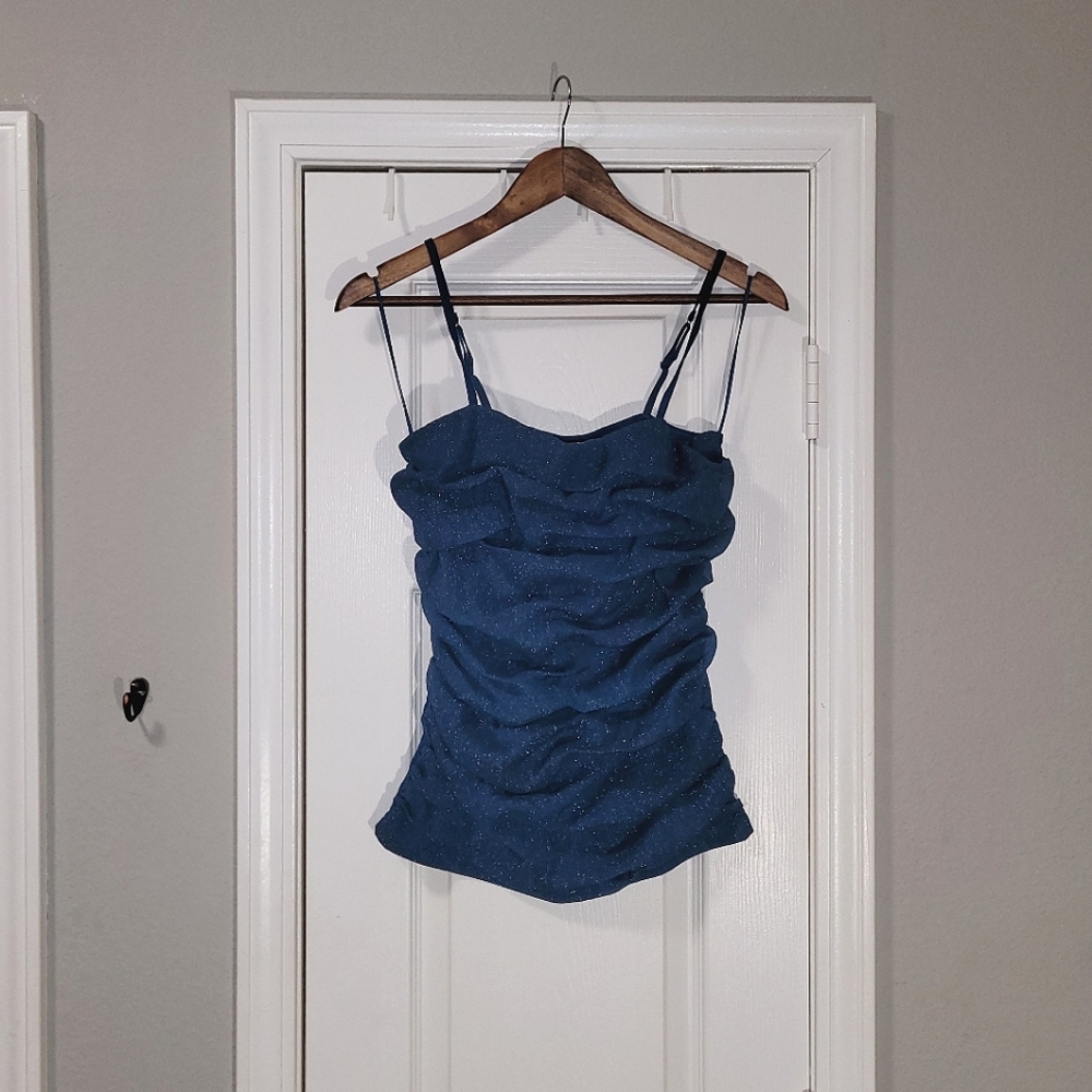 Express top. Teal with sparkle Size small